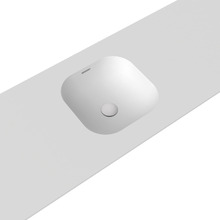 Sub 374mm Matte White Square Undermount Basin with Overflow